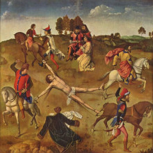 Картина "martyrdom of st. hippolytus - the central panel from st. hippolytus triptych" художника "баутс дирк"