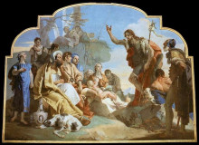 Картина "john the baptist preaching" художника "тьеполо джованни баттиста"