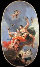 Репродукция картины "the triumph of zephyr and flora" художника "тьеполо джованни баттиста"