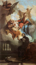 Репродукция картины "the holy family appearing in a vision to st gaetano" художника "тьеполо джованни баттиста"