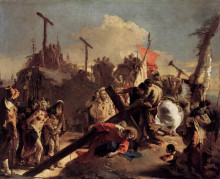 Репродукция картины "carrying the cross" художника "тьеполо джованни баттиста"
