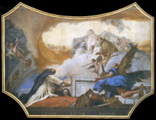Копия картины "the virgin appearing to st dominic" художника "тьеполо джованни баттиста"