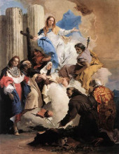 Репродукция картины "the virgin with six saints" художника "тьеполо джованни баттиста"
