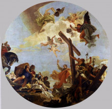 Репродукция картины "the discovery of the true cross and st. helena" художника "тьеполо джованни баттиста"