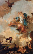 Репродукция картины "apparition of the virgin to st simon stock" художника "тьеполо джованни баттиста"