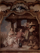Репродукция картины "angelica and medorus accompanied by two peasants" художника "тьеполо джованни баттиста"