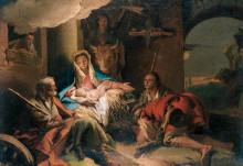 Копия картины "the adoration of the shepherds" художника "тьеполо джованни доменико"