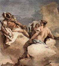 Копия картины "mars, venus and cupid" художника "тьеполо джованни доменико"