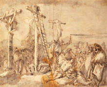 Картина "lamentation at the foot of the cross" художника "тьеполо джованни доменико"