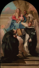 Картина "madonna and child with three saints" художника "тьеполо джованни доменико"