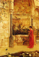 Репродукция картины "elegant ladies by a fountain" художника "тэйлор эдвард"