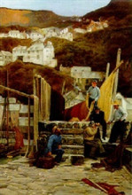 Копия картины "mending the nets" художника "тэйлор эдвард"