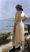 Репродукция картины "on the look out for her boat" художника "тэйлор эдвард"