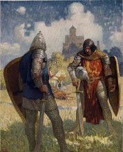 Репродукция картины "i am sir launcelot du lake, king ban&#39;s son of benwick, and knight of the round table" художника "уайет ньюэлл конверс"