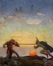 Копия картины "the death of arthur and mordred" художника "уайет ньюэлл конверс"