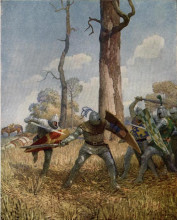 Картина "they fought with him on foot more than three hours, both before him" художника "уайет ньюэлл конверс"
