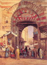 Репродукция картины "the moorish bazaar" художника "уикс эдвин лорд"