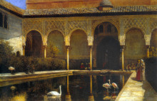 Копия картины "a court in the alhambra" художника "уикс эдвин лорд"