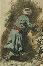 Репродукция картины "study of a moor in blue" художника "уикс эдвин лорд"