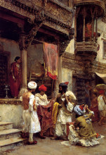 Репродукция картины "the silk merchants" художника "уикс эдвин лорд"