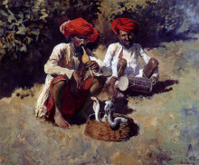 Картина "the snake charmers, bombay" художника "уикс эдвин лорд"