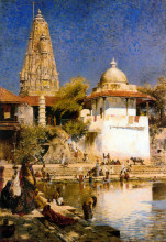Картина "the temple and tank of walkeschwar at bombay" художника "уикс эдвин лорд"