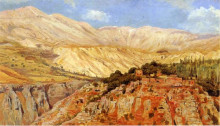 Репродукция картины "village in atlas mountains, morocco" художника "уикс эдвин лорд"