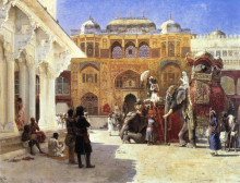 Копия картины "arrival of prince humbert, the rahaj, at the palace of amber" художника "уикс эдвин лорд"