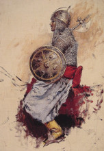 Картина "man in armor (preparatory sketch for entering the mosque)" художника "уикс эдвин лорд"