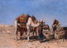Картина "camels at a well, tangiers" художника "уикс эдвин лорд"