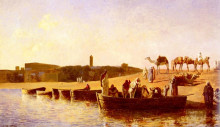 Копия картины "at the river crossing" художника "уикс эдвин лорд"