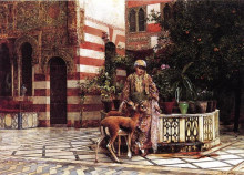 Картина "girl in a moorish courtyard" художника "уикс эдвин лорд"