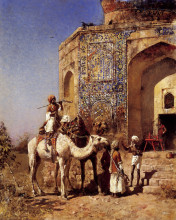 Картина "old blue tiled mosque, outside of delhi, india" художника "уикс эдвин лорд"