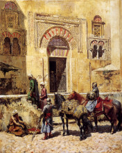 Репродукция картины "entering the mosque" художника "уикс эдвин лорд"