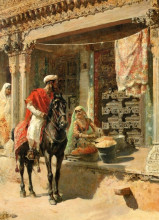 Репродукция картины "street vendor, ahmedabad" художника "уикс эдвин лорд"