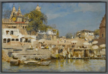 Копия картины "temples and bathing ghat at benares" художника "уикс эдвин лорд"