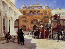 Копия картины "arrival of prince humbert, the rajah, at the palace of amber" художника "уикс эдвин лорд"
