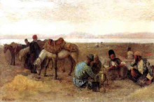 Репродукция картины "early morning by lake urumiyah, persia" художника "уикс эдвин лорд"