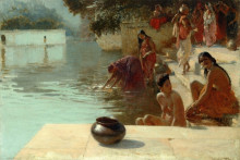 Копия картины "woman&#39;s bathing place i oodeypore, india" художника "уикс эдвин лорд"