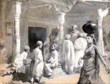 Копия картины "in the bazaar, oudeypore" художника "уикс эдвин лорд"