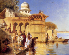 Копия картины "along the ghats, mathura" художника "уикс эдвин лорд"