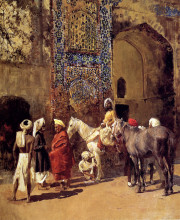 Репродукция картины "blue tiled mosque at delhi, india" художника "уикс эдвин лорд"