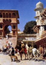 Картина "departure for the hunt" художника "уикс эдвин лорд"