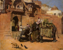 Картина "elephants at the palace of jodhpore" художника "уикс эдвин лорд"