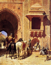 Репродукция картины "gate of the fortress at agra, india" художника "уикс эдвин лорд"