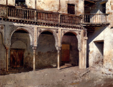 Картина "granada courtyard" художника "уикс эдвин лорд"