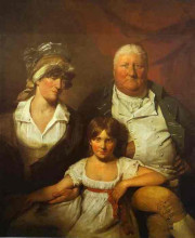 Репродукция картины "william chalmers bethune, his wife isabella morison and their daughter isabella" художника "уилки дейвид"