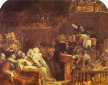Репродукция картины "the preaching of john knox before the lords of congregation, 10 june 1559" художника "уилки дейвид"