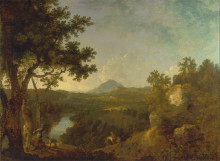 Репродукция картины "view near wynnstay, the seat of sir watkin williams-wynn, bt." художника "уилсон ричард"