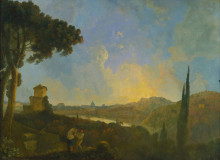 Копия картины "a view of the tiber with rome in the distance" художника "уилсон ричард"